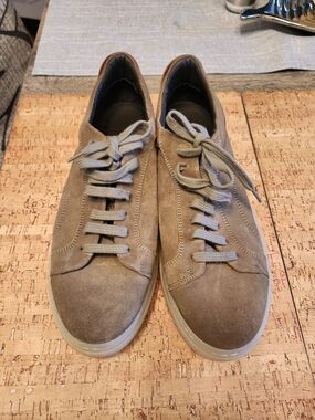 Massimo Dutti Taupe Suede Low-Top Sneakers